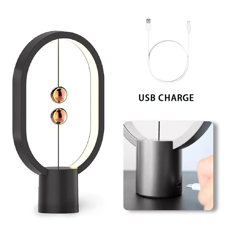 Lampada LED da Tavolo Creativa – Luce Notturna con Bilanciamento Magnetico USB per Camera e Studio