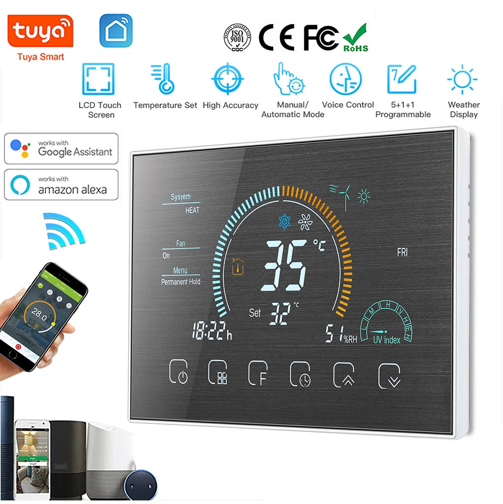 π  Termostato Smart Wi-Fi TUYA con Schermo a Colori β Controllo Intelligente per Clima Perfetto