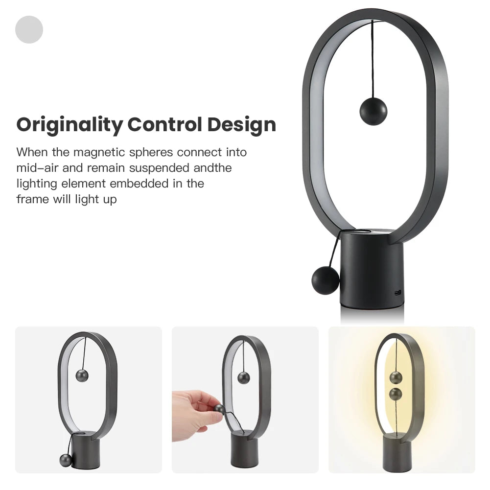 Lampada LED da Tavolo Creativa – Luce Notturna con Bilanciamento Magnetico USB per Camera e Studio