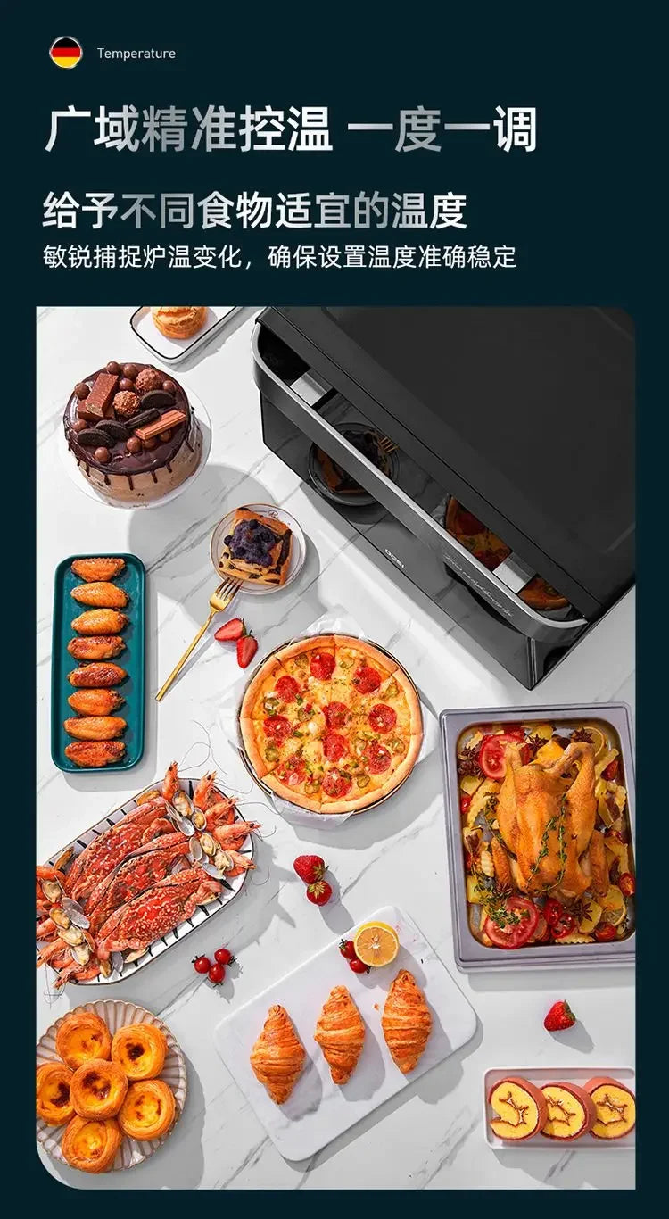 Forno Smart a Vapore 2-in-1 da 28L – Cottura a Vapore & Tradizionale  Design Gold  Haoyunma Elite
