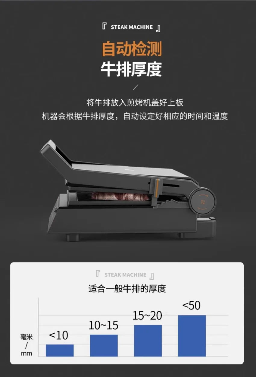 Grilled Steak Machine Intelligente – Barbecue Doppia Piastra  Cottura Automatica, Sandwich & Bistecche Perfette