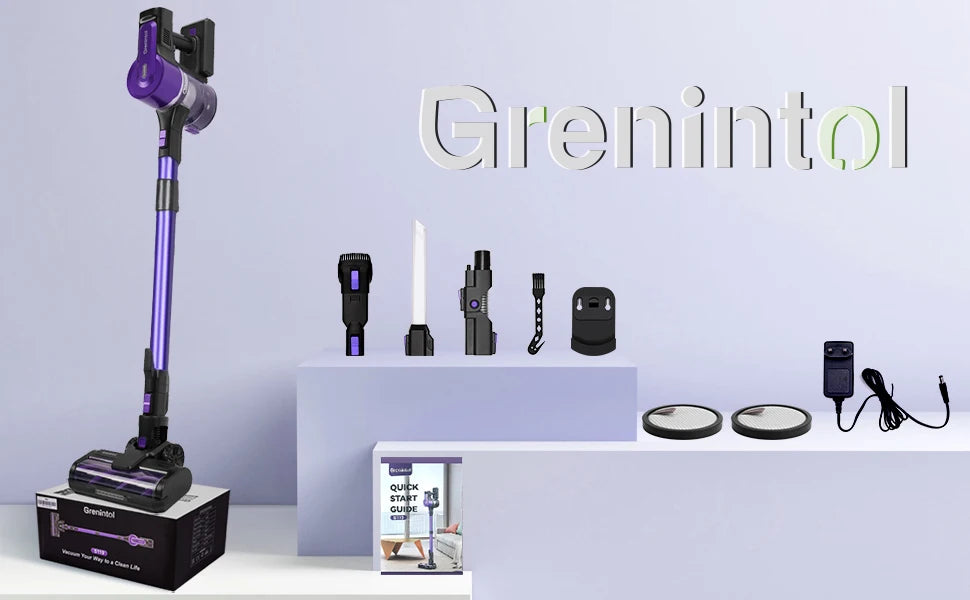 Grenintol StormVac™ – Aspirapolvere Smart Senza Fili 500W con 75KPA, Batteria Rimovibile e Serbatoio Antipolvere
