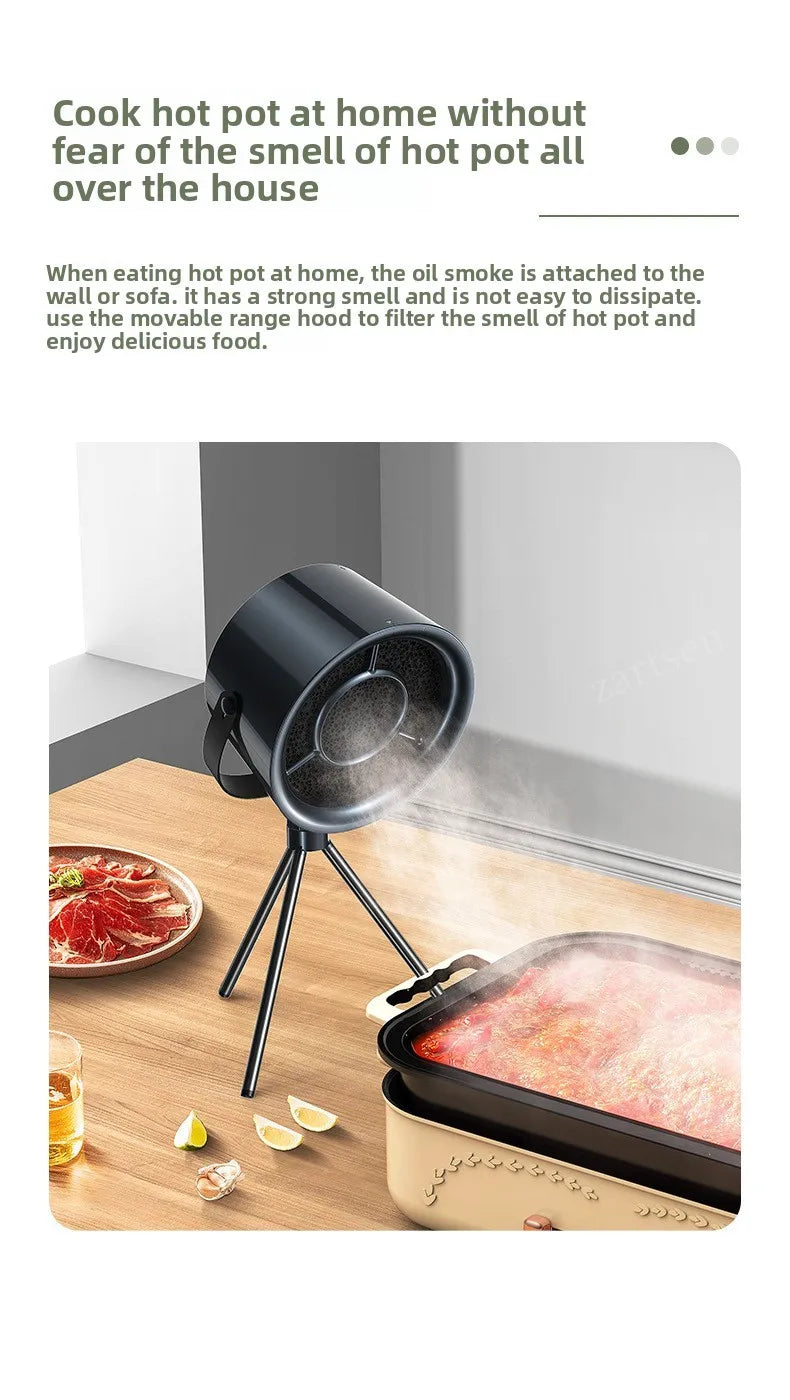 Mini Cappa Aspirante USB da Tavolo – Ventilatore da Cucina Portatile per Fumo e Odori
