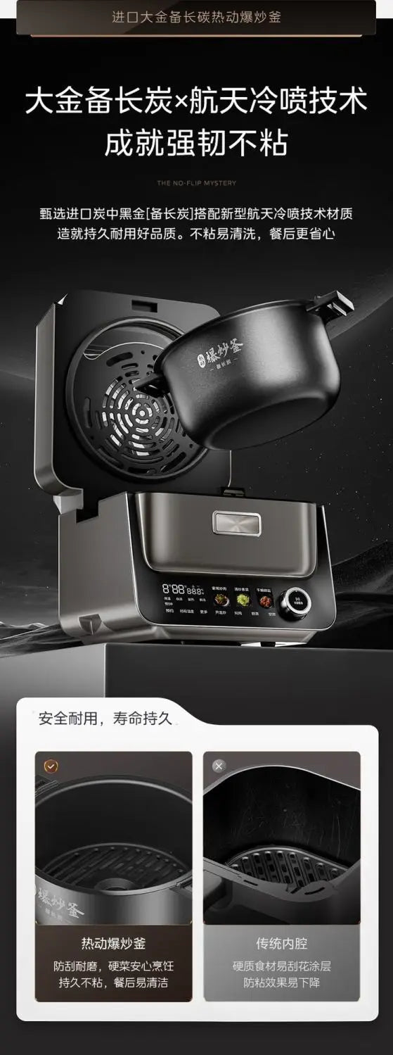 Air Fryer Smart KZC40C01XM – Doppia Fonte di Calore  Cottura Senza Ribaltamento, 4 Funzioni, Design Premium