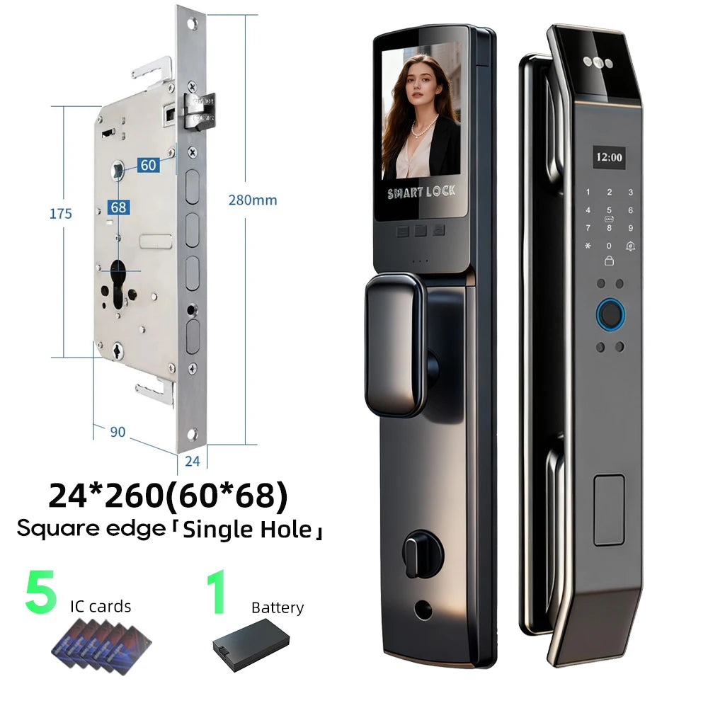 Serratura Smart con Riconoscimento Facciale 3D, Impronta Digitale e App Wishome