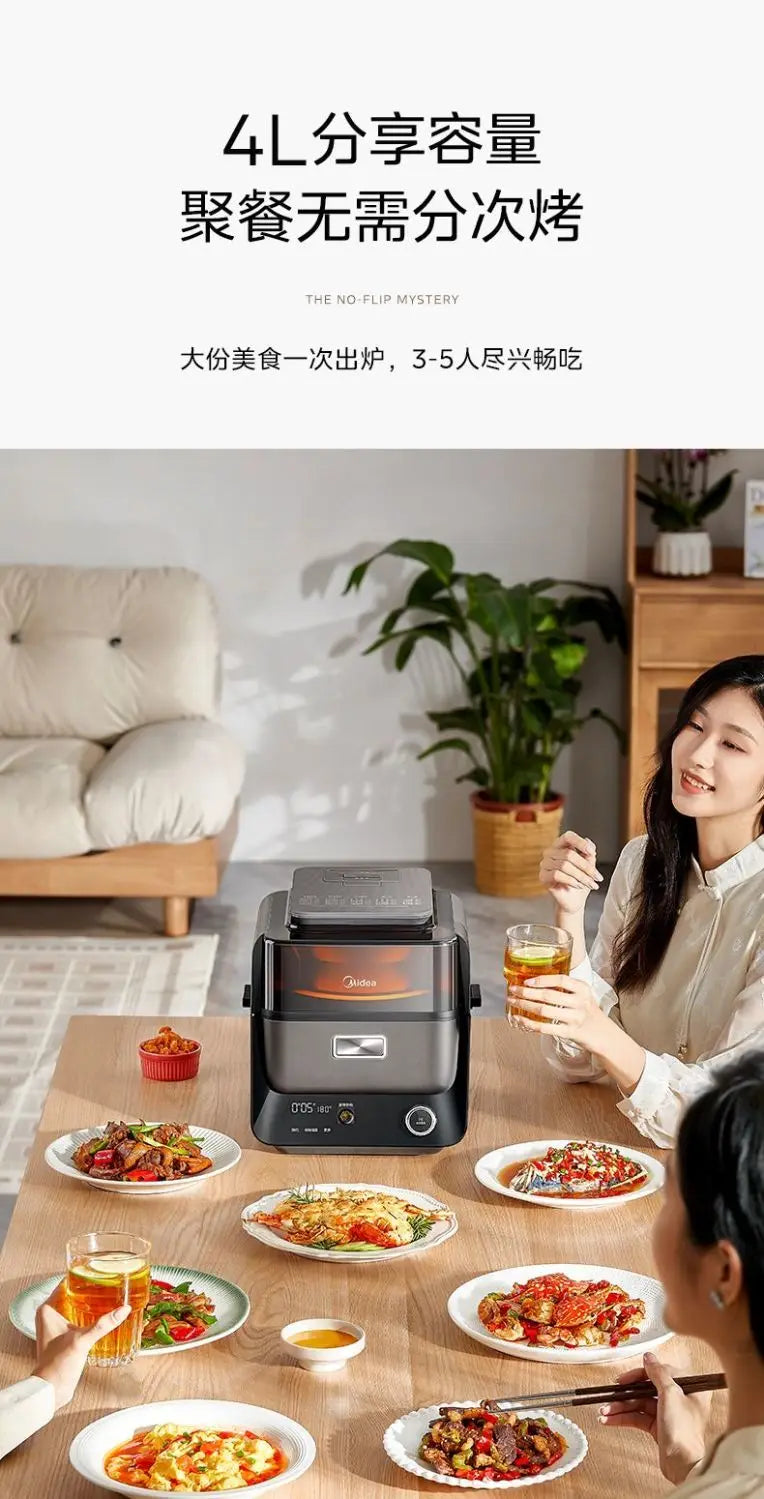 Air Fryer Smart KZC40C01XM – Doppia Fonte di Calore  Cottura Senza Ribaltamento, 4 Funzioni, Design Premium