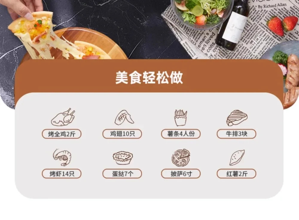 Air Fryer XXL 360° – Forno Multifunzione a Cottura Circolare  Antiaderente, Facile da Pulire, Nuovo Design 2025