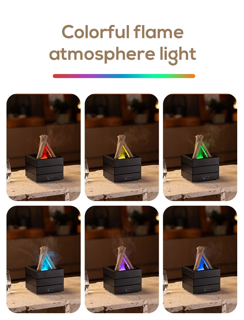 Diffusore di Aromi "Bonfire LED" – Umidificatore Ultrasuoni con Effetto Fiamma Simulata e Luce Atmosferica per Oli Essenziali