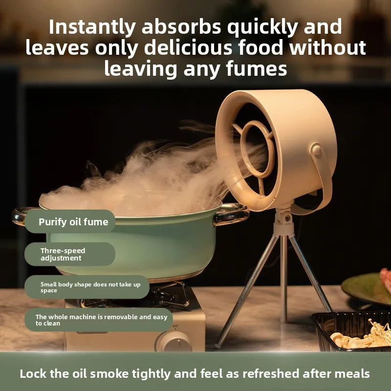 Mini Cappa Aspirante USB da Tavolo – Ventilatore da Cucina Portatile per Fumo e Odori