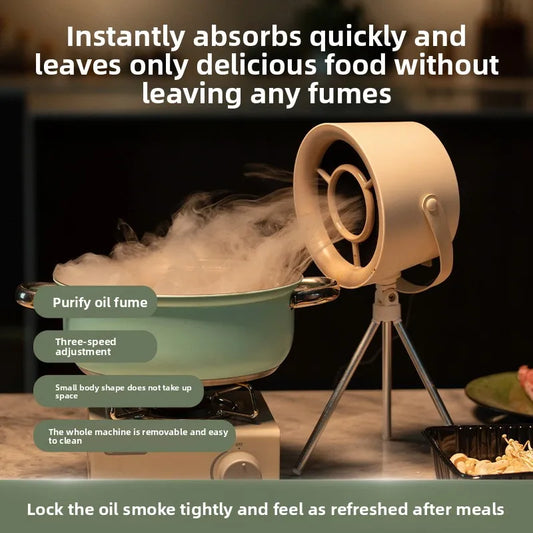 Mini Cappa Aspirante USB da Tavolo – Ventilatore da Cucina Portatile per Fumo e Odori