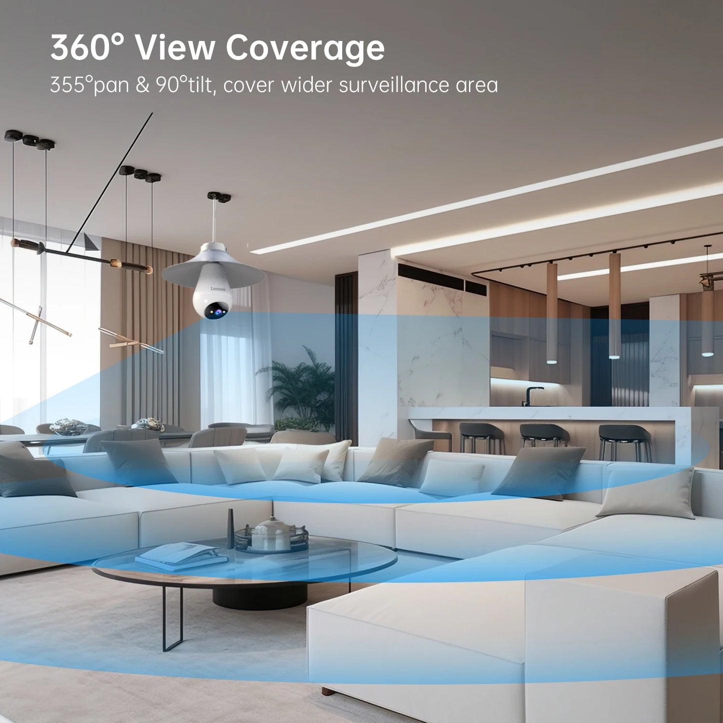 Telecamera WiFi Lenovo 3MP a Lampadina E27 – Sorveglianza Smart con Visione Notturna a Colori