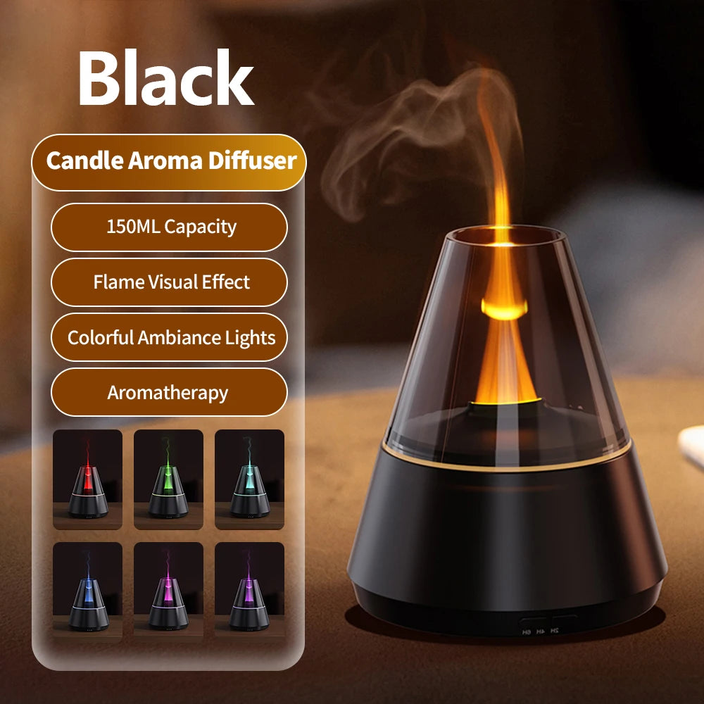 Diffusore di Aromi "Bonfire LED" – Umidificatore Ultrasuoni con Effetto Fiamma Simulata e Luce Atmosferica per Oli Essenziali