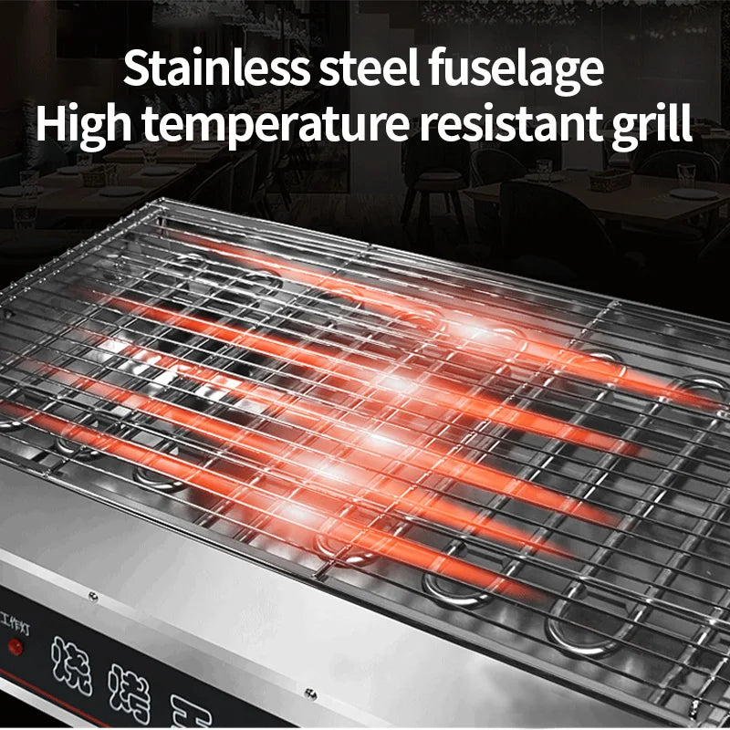 Barbecue Elettrico 8000W in Acciaio Inox – Forno Multifunzione Senza Fumo  Spiedini, Griglia, Pentola BBQ