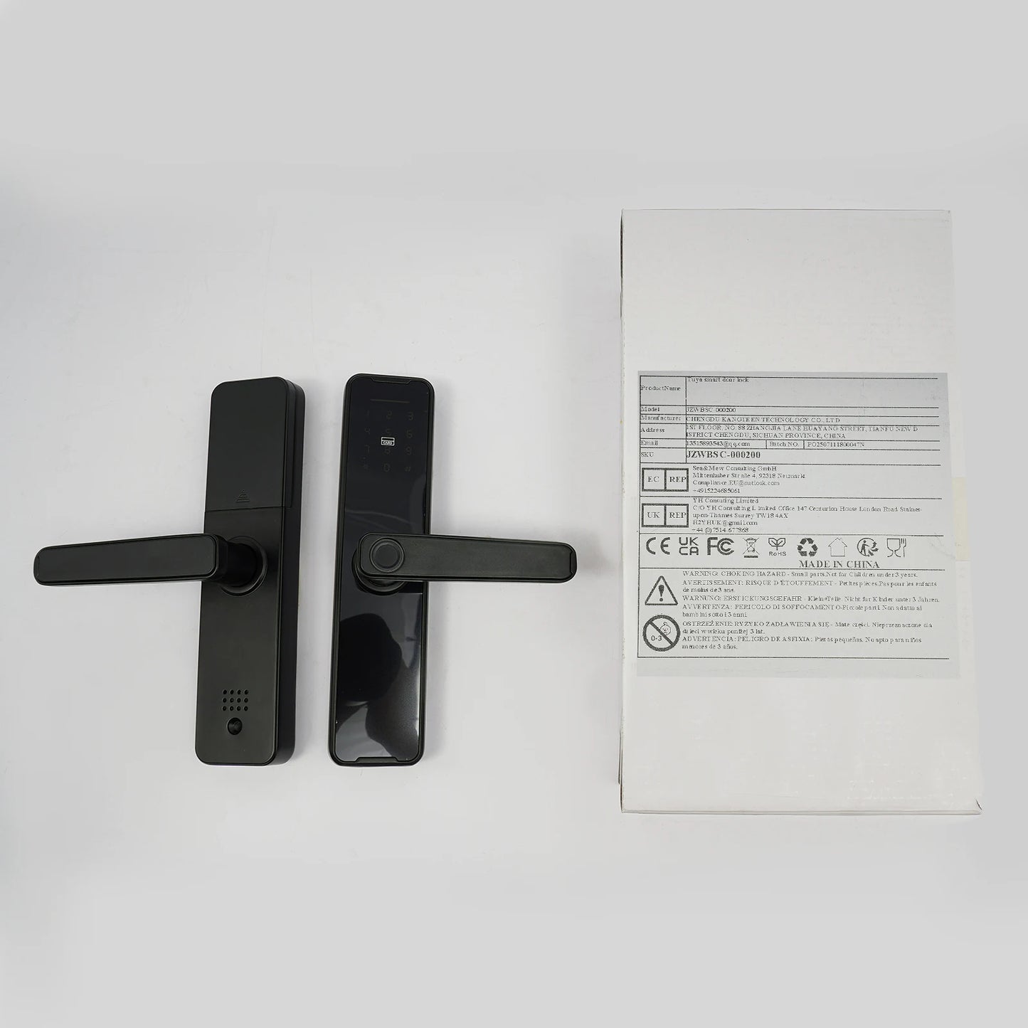 SmartAccess Pro™ – Serratura Intelligente con Maniglia, Impronta Digitale e Controllo WiFi Tuya