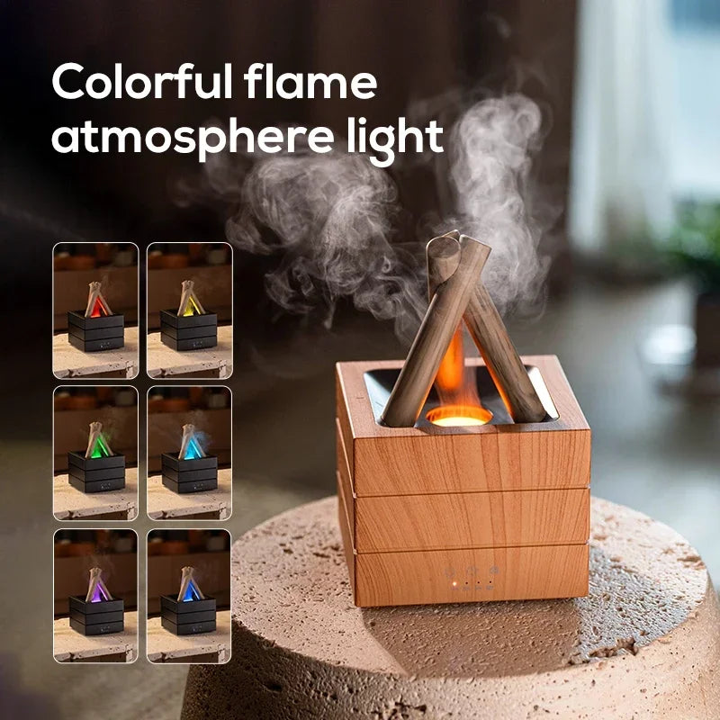 Diffusore di Aromi "Bonfire LED" – Umidificatore Ultrasuoni con Effetto Fiamma Simulata e Luce Atmosferica per Oli Essenziali