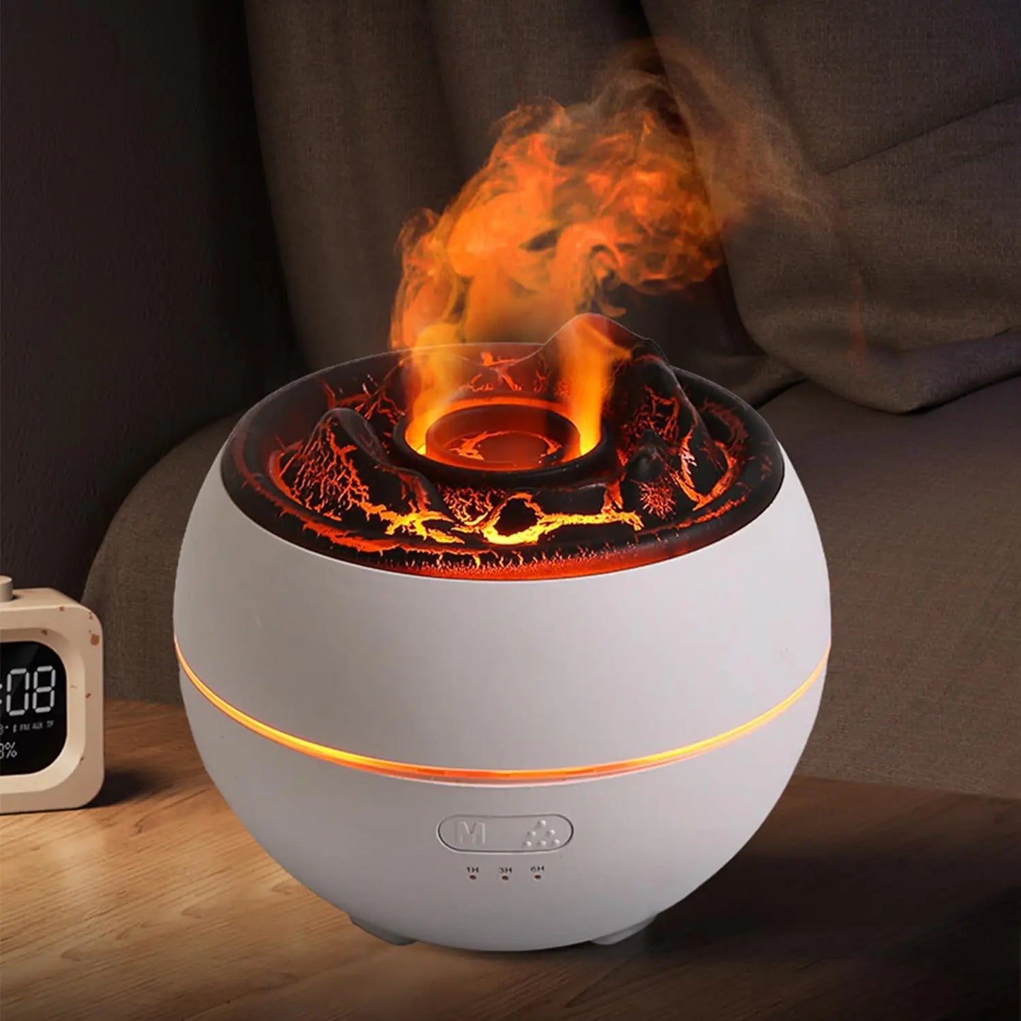 Diffusore di Aromi "Fiamma Vulcano" 360ml – Umidificatore Ultrasuoni con Effetto Fuoco per Casa e Relax