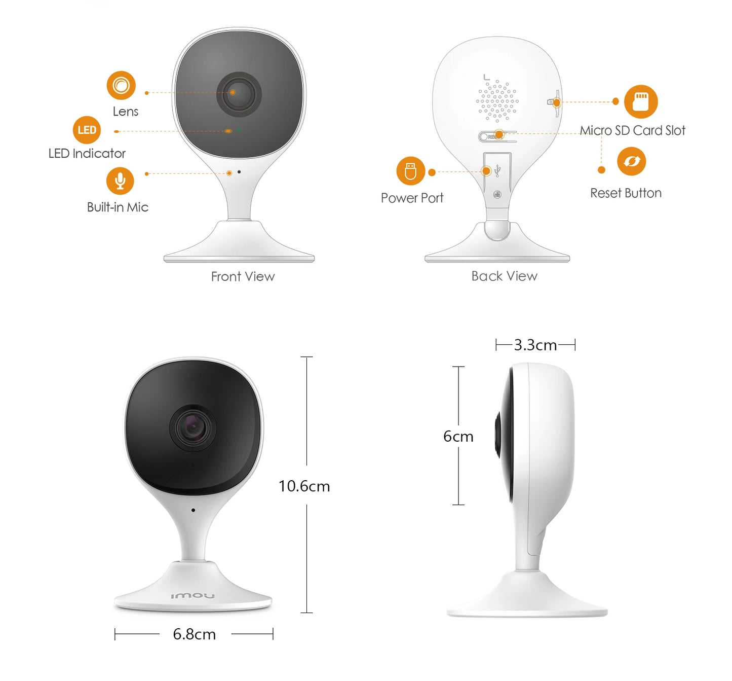 Set 4 Telecamere Wi-Fi IMOU 3MP – Sorveglianza Intelligente con Visione Notturna e Baby Monitor