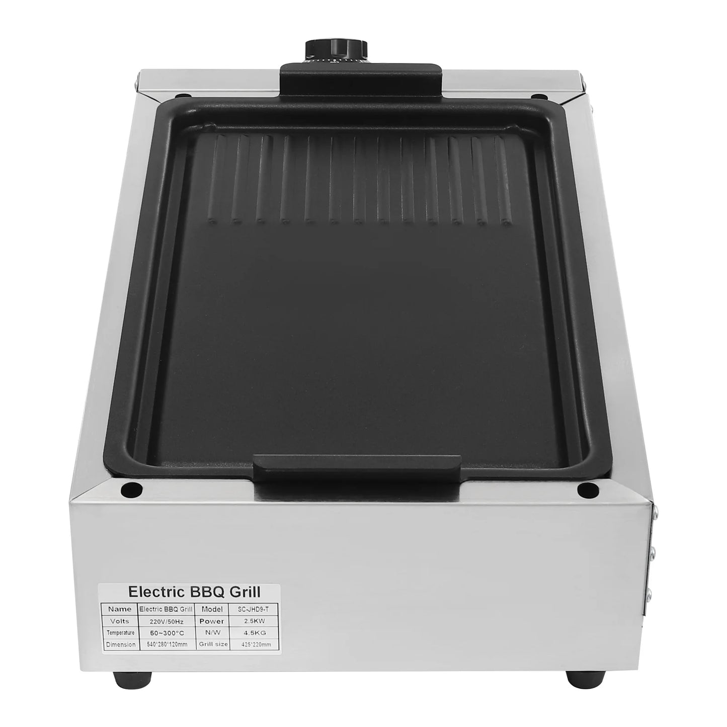 Grill Elettrico 2.5KW – Piastra BBQ ad Alte Prestazioni  Antiaderente, Versatile, Ideale per Grigliate in Famiglia