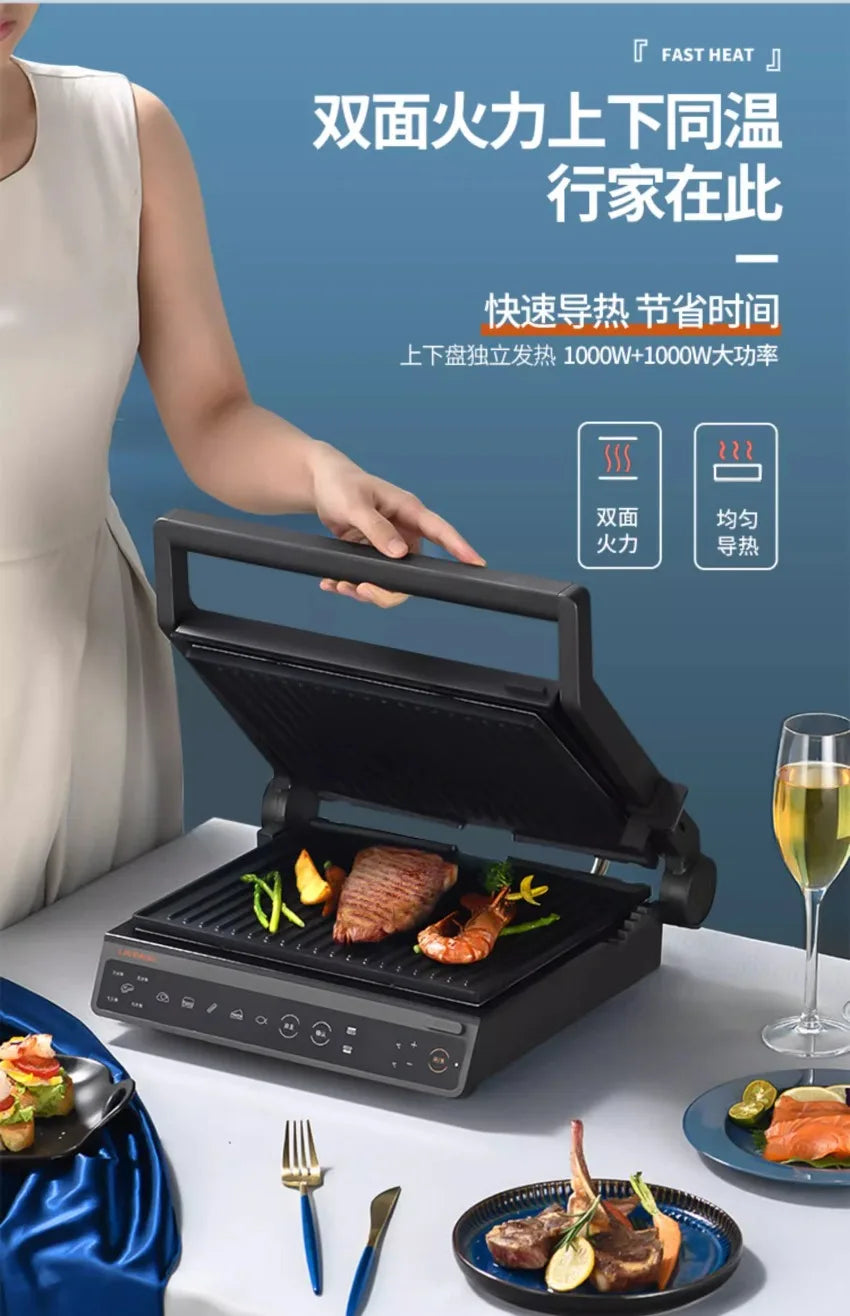 Grilled Steak Machine Intelligente – Barbecue Doppia Piastra  Cottura Automatica, Sandwich & Bistecche Perfette
