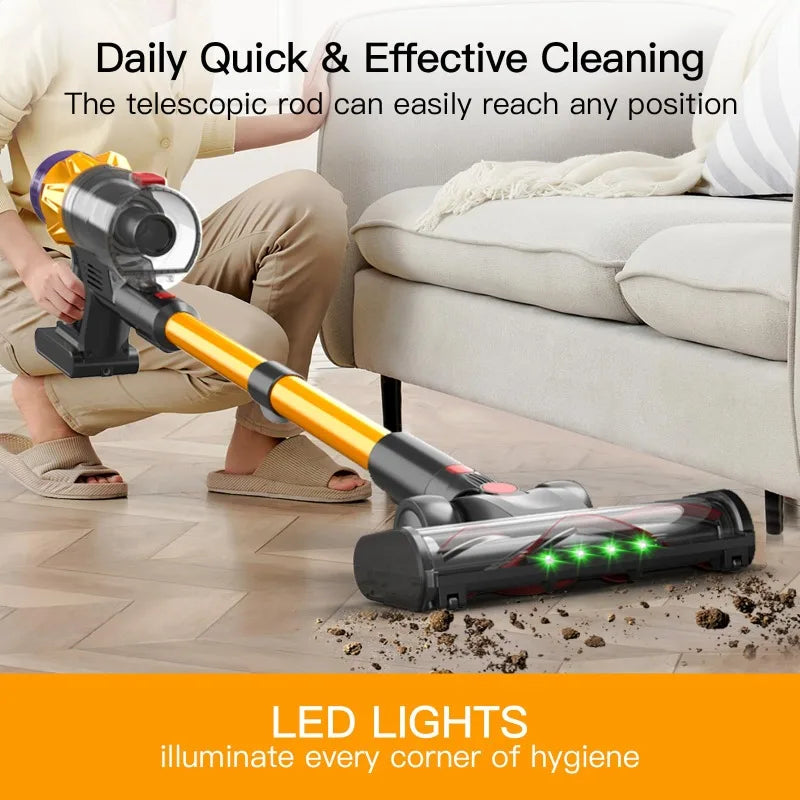 IDEACH FlexClean™ – Aspirapolvere Smart Senza Fili 550W con Display Touch, 50KPA, Asta Pieghevole e 3 Modalità