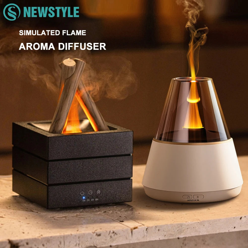 Diffusore di Aromi "Bonfire LED" – Umidificatore Ultrasuoni con Effetto Fiamma Simulata e Luce Atmosferica per Oli Essenziali