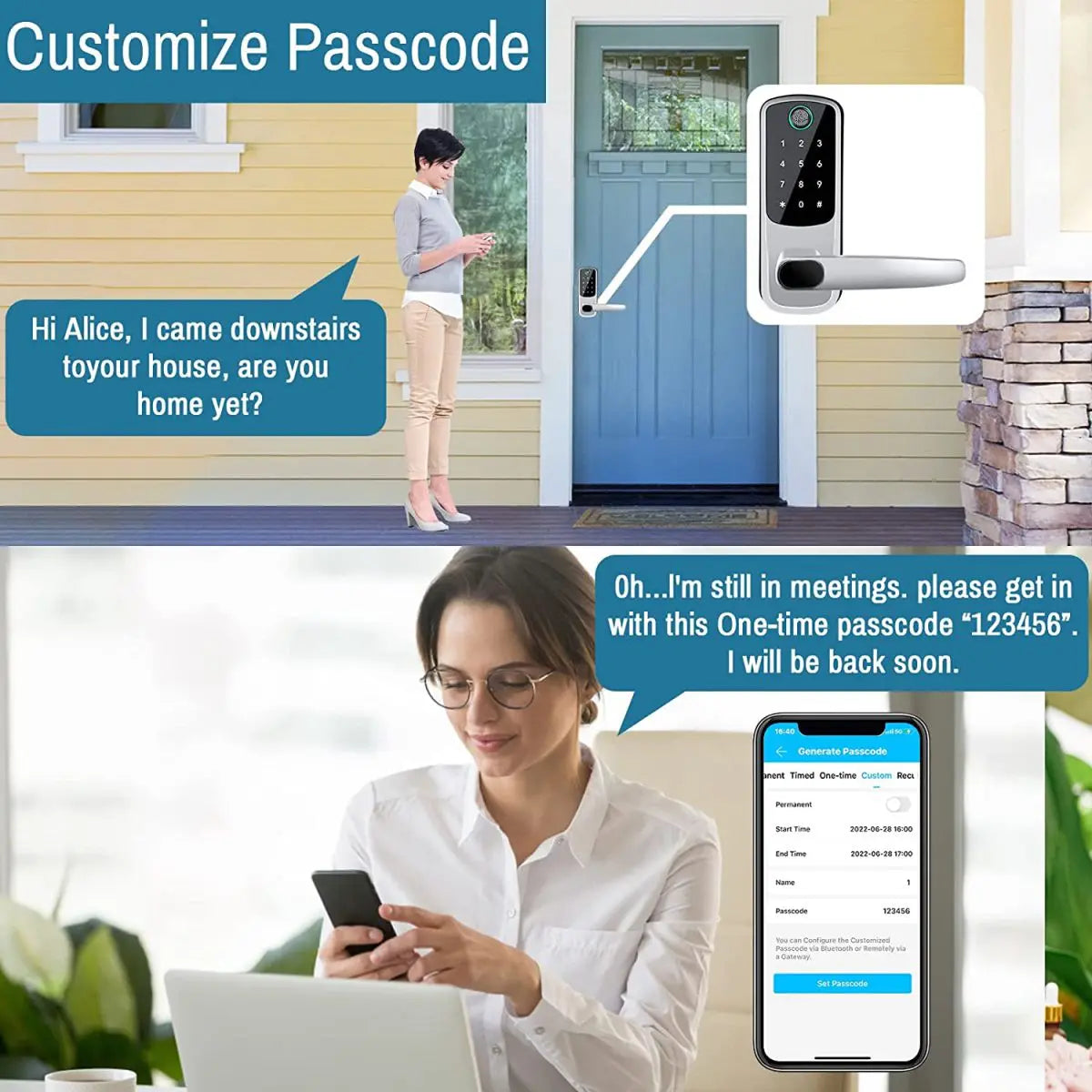 TTLOCK Titan™ – Serratura Smart WiFi con Impronta, Codice, Card, Chiave e Ricarica USB d’Emergenza