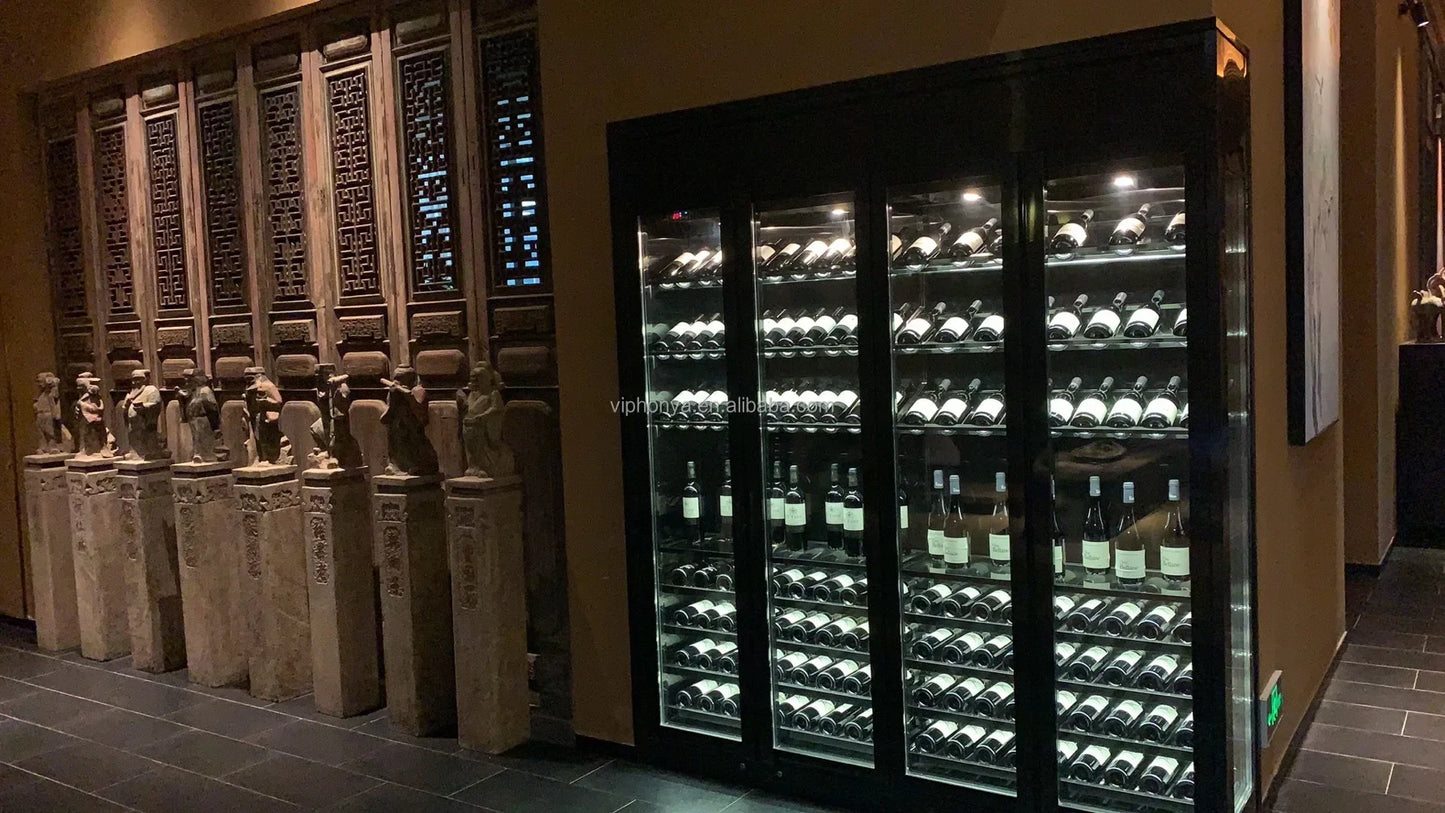 Cantinetta Vino Doppia Porta – Raffreddamento a Compressore, Controllo Smart Elettrico, Frigorifero Freestanding per Champagne, Vini Rossi e Bianchi
