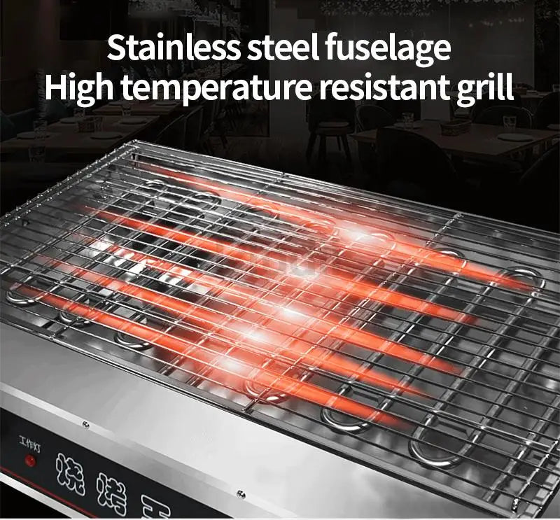 Barbecue Elettrico 8000W in Acciaio Inox – Forno Multifunzione Senza Fumo  Spiedini, Griglia, Pentola BBQ