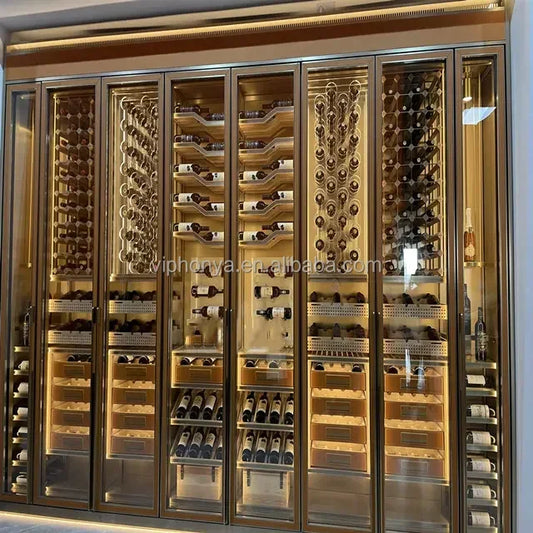 Cantinetta Vino Doppia Porta – Raffreddamento a Compressore, Controllo Smart Elettrico, Frigorifero Freestanding per Champagne, Vini Rossi e Bianchi