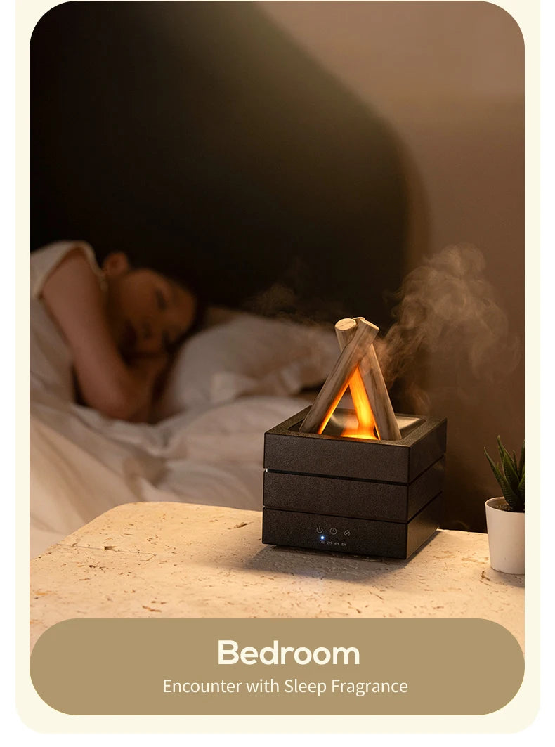 Diffusore di Aromi "Bonfire LED" – Umidificatore Ultrasuoni con Effetto Fiamma Simulata e Luce Atmosferica per Oli Essenziali