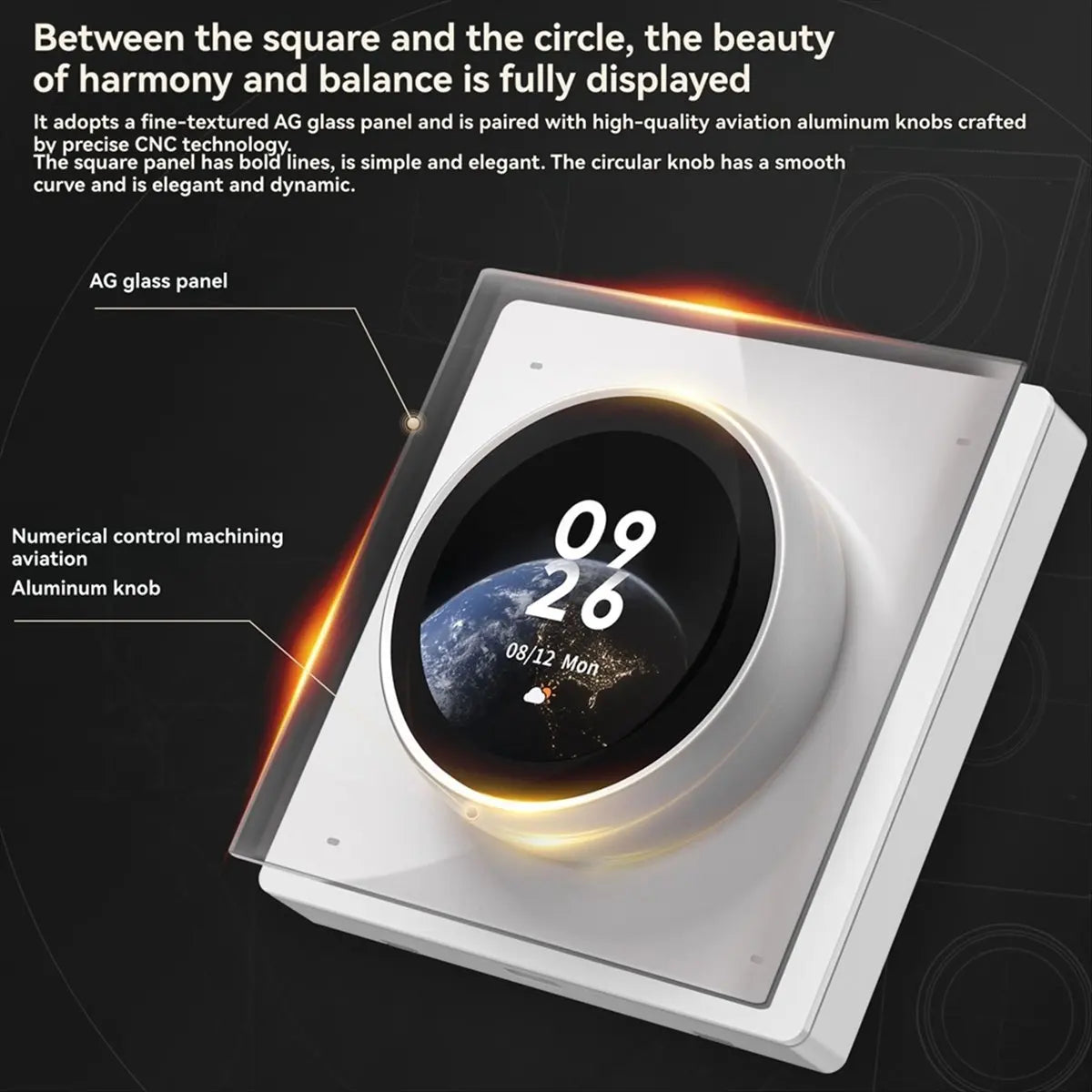 Interruttore Smart Centrale Tuya WiFi - Schermo Touch Rotante con 3 Relè e 4 Pulsanti Programmabili