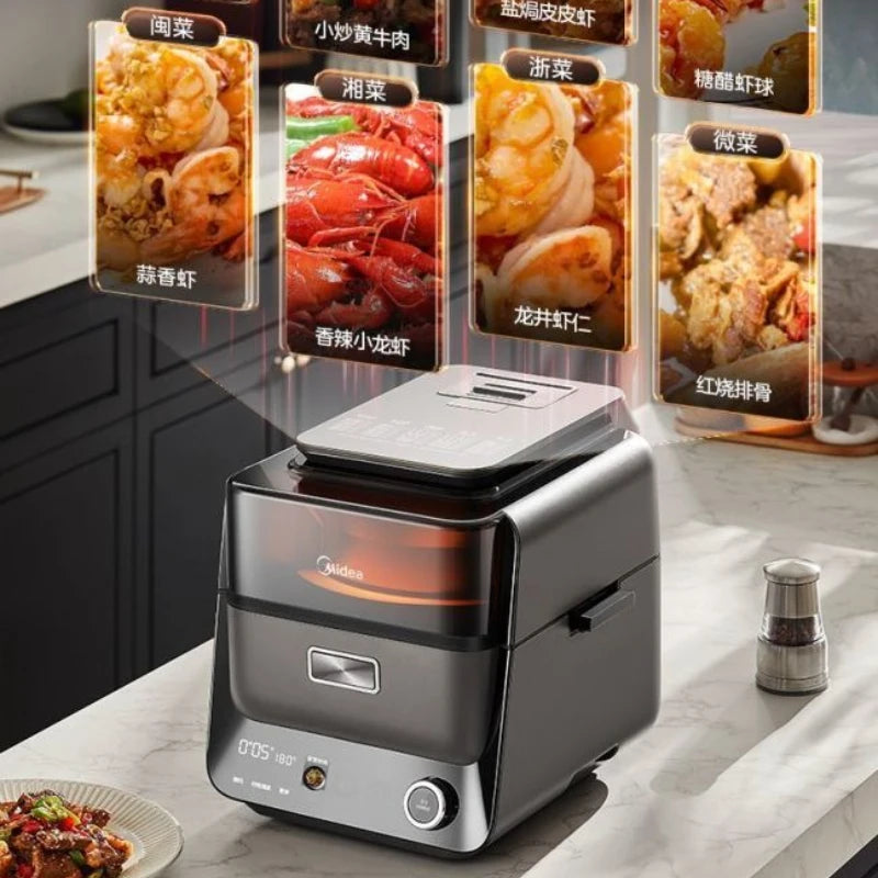 Air Fryer Smart KZC40C01XM – Doppia Fonte di Calore  Cottura Senza Ribaltamento, 4 Funzioni, Design Premium