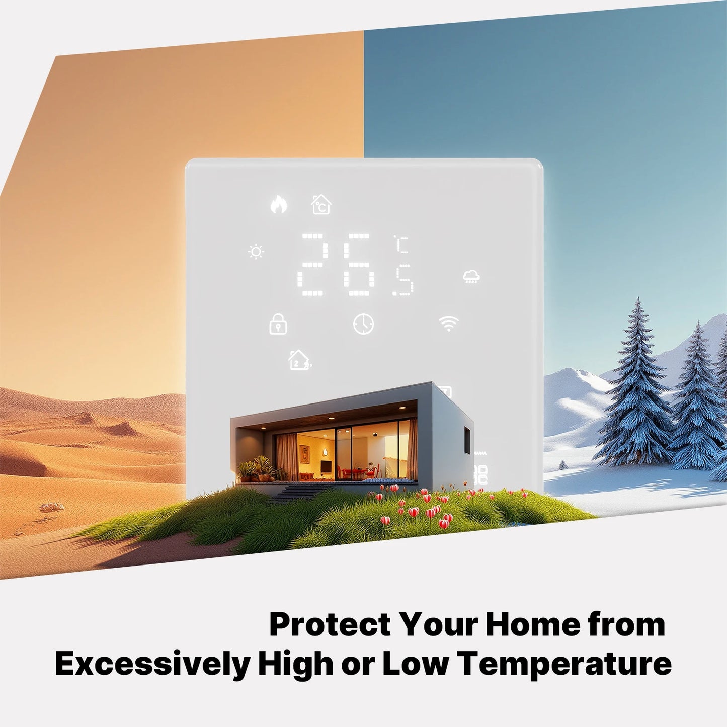 MOES Termostato Smart Wi-Fi Matter – Compatibile Alexa, Google, Apple  Controllo Temperatura per Caldaia Acqua e Riscaldamento Elettrico