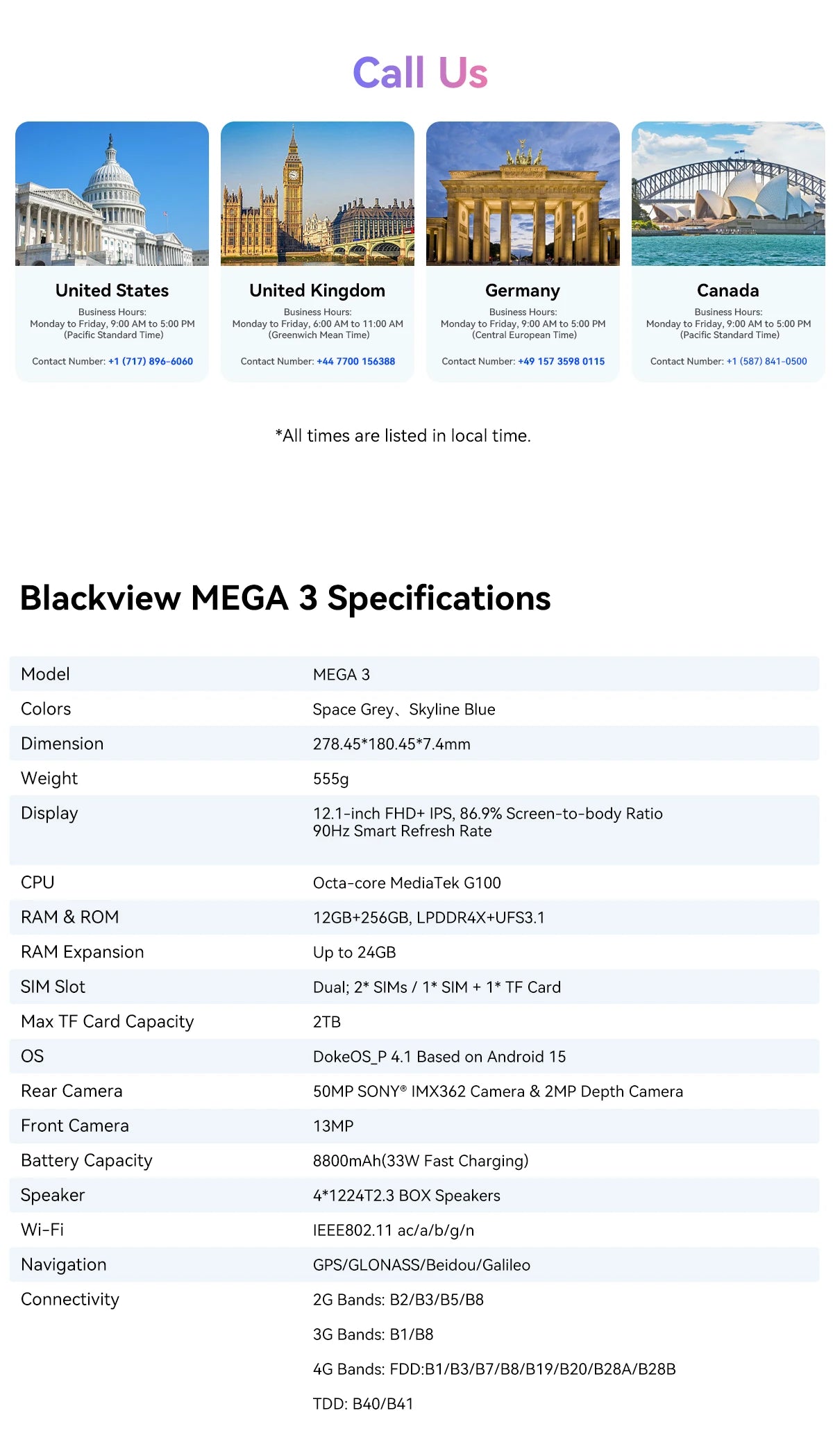 Blackview MEGA 3 Tablet 12.1" - Display 2.5K 90Hz, 12GB RAM, 256GB ROM, Android 15