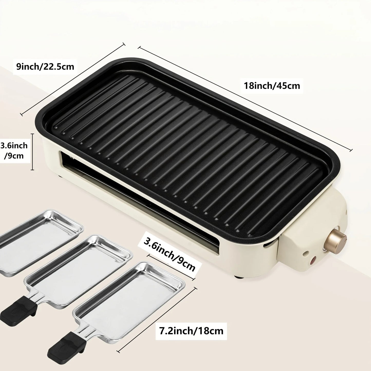 Grill Elettrico Portatile 1500W – Piastra Antiaderente Rimovibile  Acciaio Inox 304, US Plug, Ideale per Barbecue Indoor