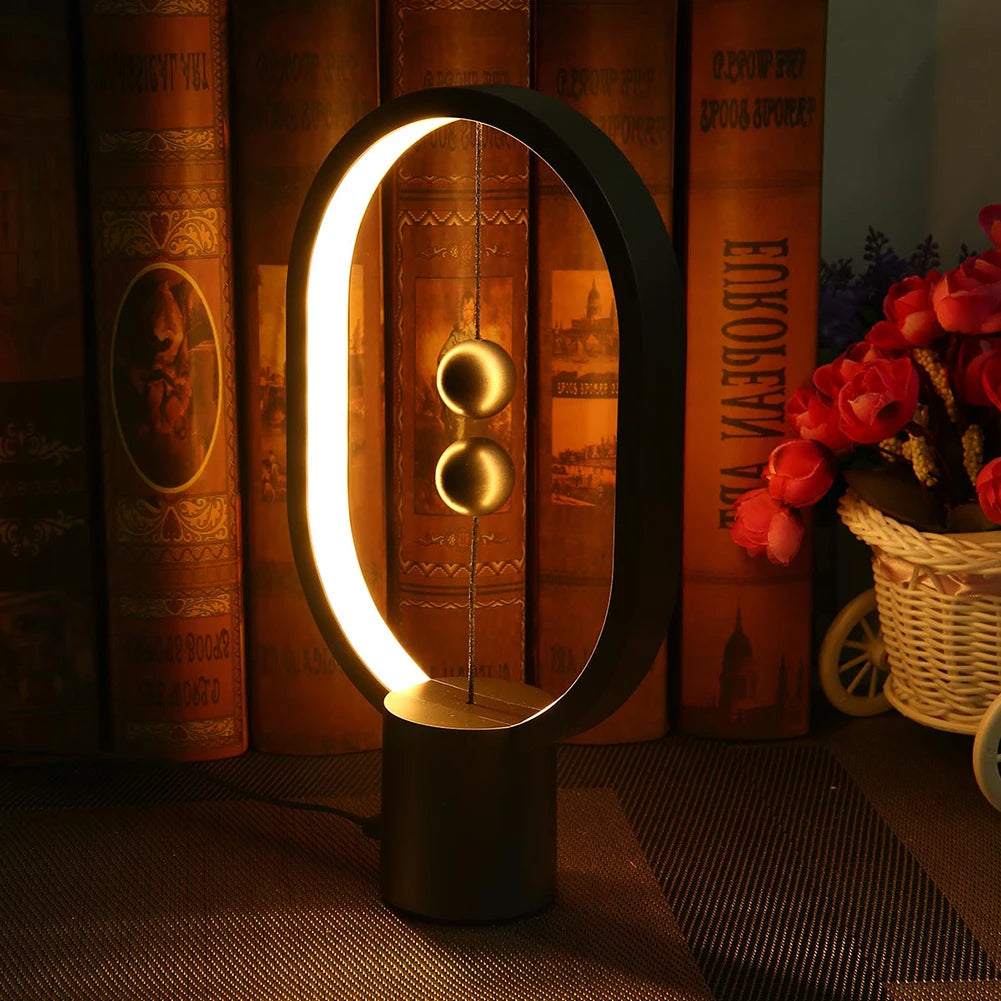 Lampada LED da Tavolo Creativa – Luce Notturna con Bilanciamento Magnetico USB per Camera e Studio