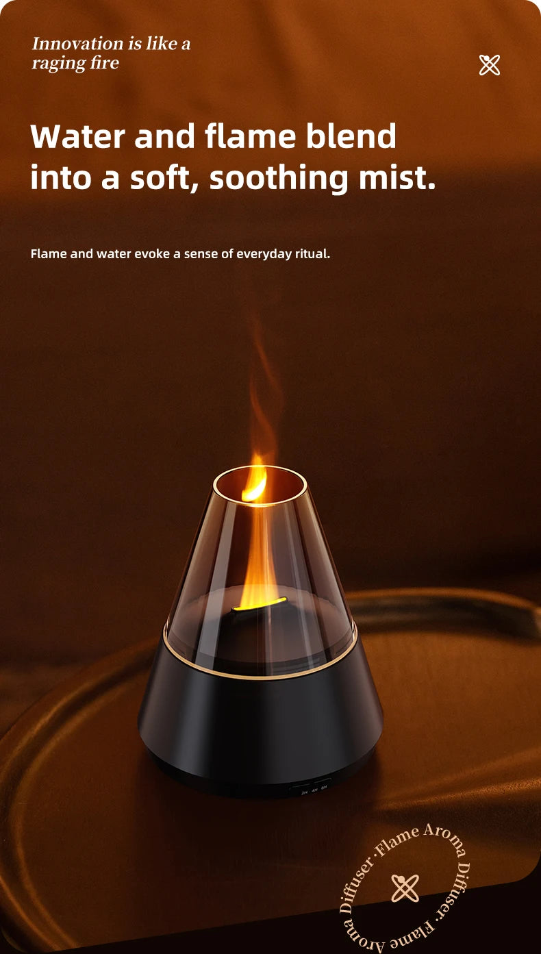 Diffusore di Aromi "Bonfire LED" – Umidificatore Ultrasuoni con Effetto Fiamma Simulata e Luce Atmosferica per Oli Essenziali