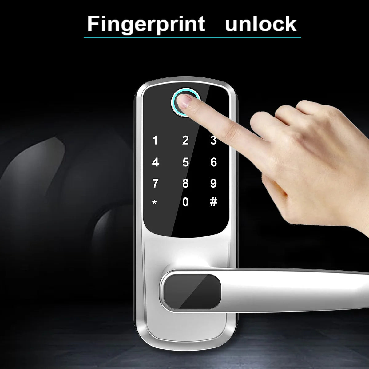 TTLOCK Titan™ – Serratura Smart WiFi con Impronta, Codice, Card, Chiave e Ricarica USB d’Emergenza