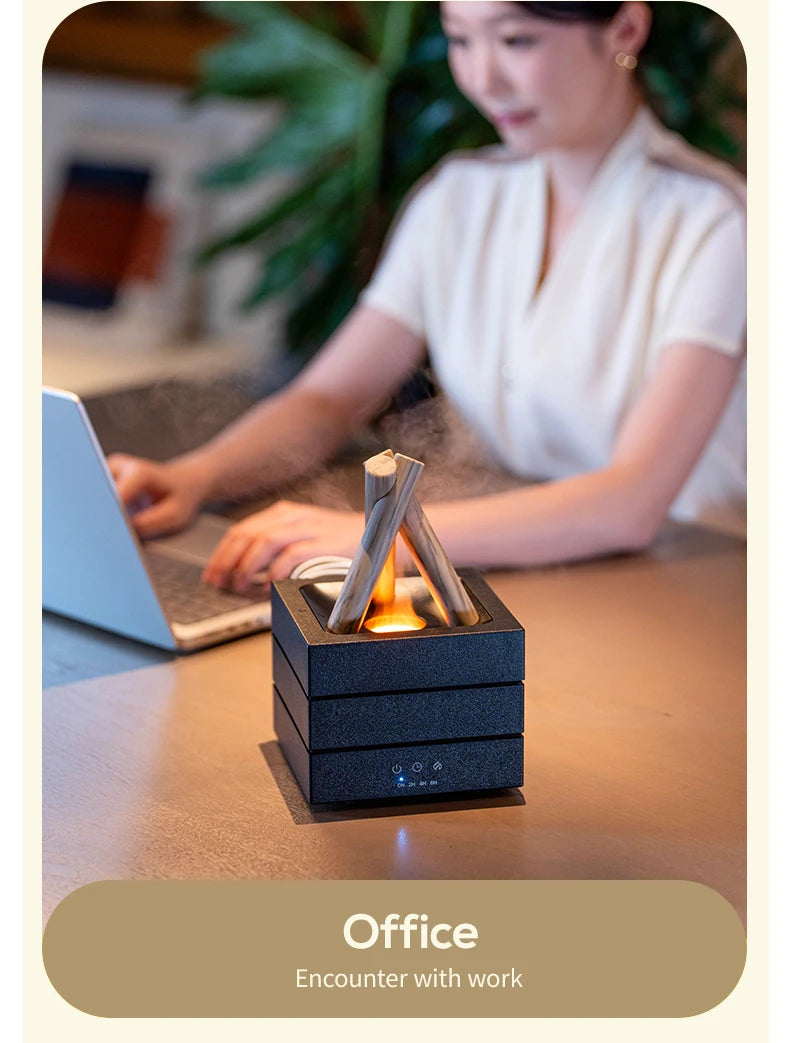 Diffusore di Aromi "Bonfire LED" – Umidificatore Ultrasuoni con Effetto Fiamma Simulata e Luce Atmosferica per Oli Essenziali