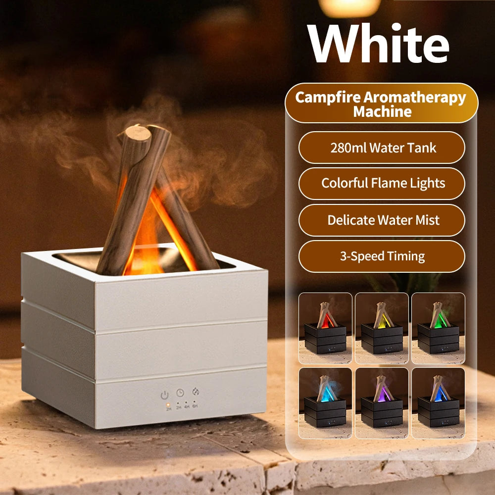 Diffusore di Aromi "Bonfire LED" – Umidificatore Ultrasuoni con Effetto Fiamma Simulata e Luce Atmosferica per Oli Essenziali