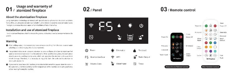 Camino Elettrico 3D a Vapore con LED Fiamma Realistica, Umidificatore, Suono Legna Scoppiettante – Design da Parete per Smart Home e TV Wall
