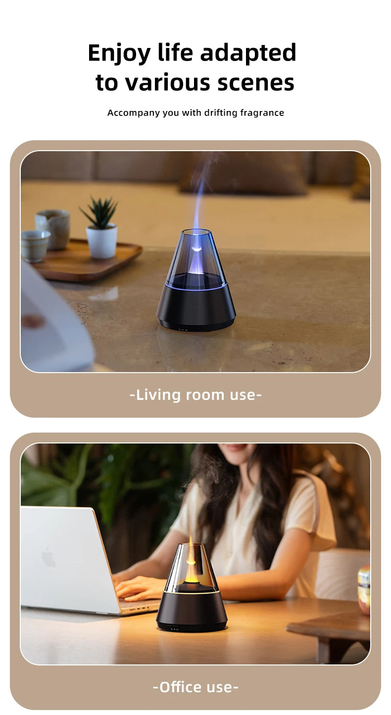Diffusore di Aromi "Bonfire LED" – Umidificatore Ultrasuoni con Effetto Fiamma Simulata e Luce Atmosferica per Oli Essenziali