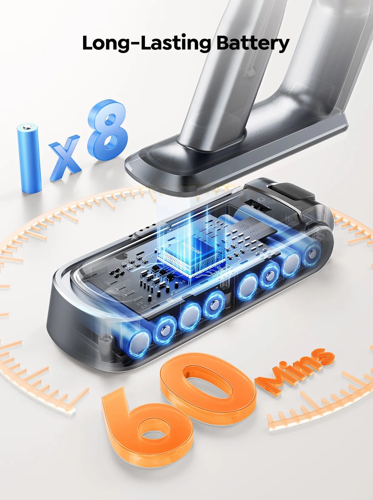 BUTURE VC90 PowerClean™ – Aspirapolvere Smart Senza Fili 600W con Batteria Rimovibile e Spazzola Antiacaro