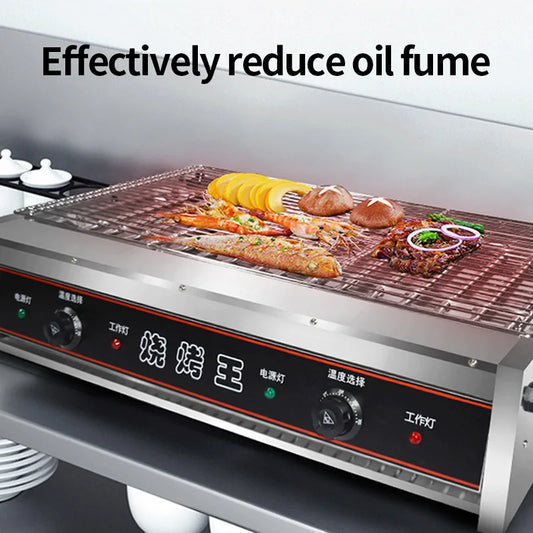 Barbecue Elettrico 8000W in Acciaio Inox – Forno Multifunzione Senza Fumo  Spiedini, Griglia, Pentola BBQ