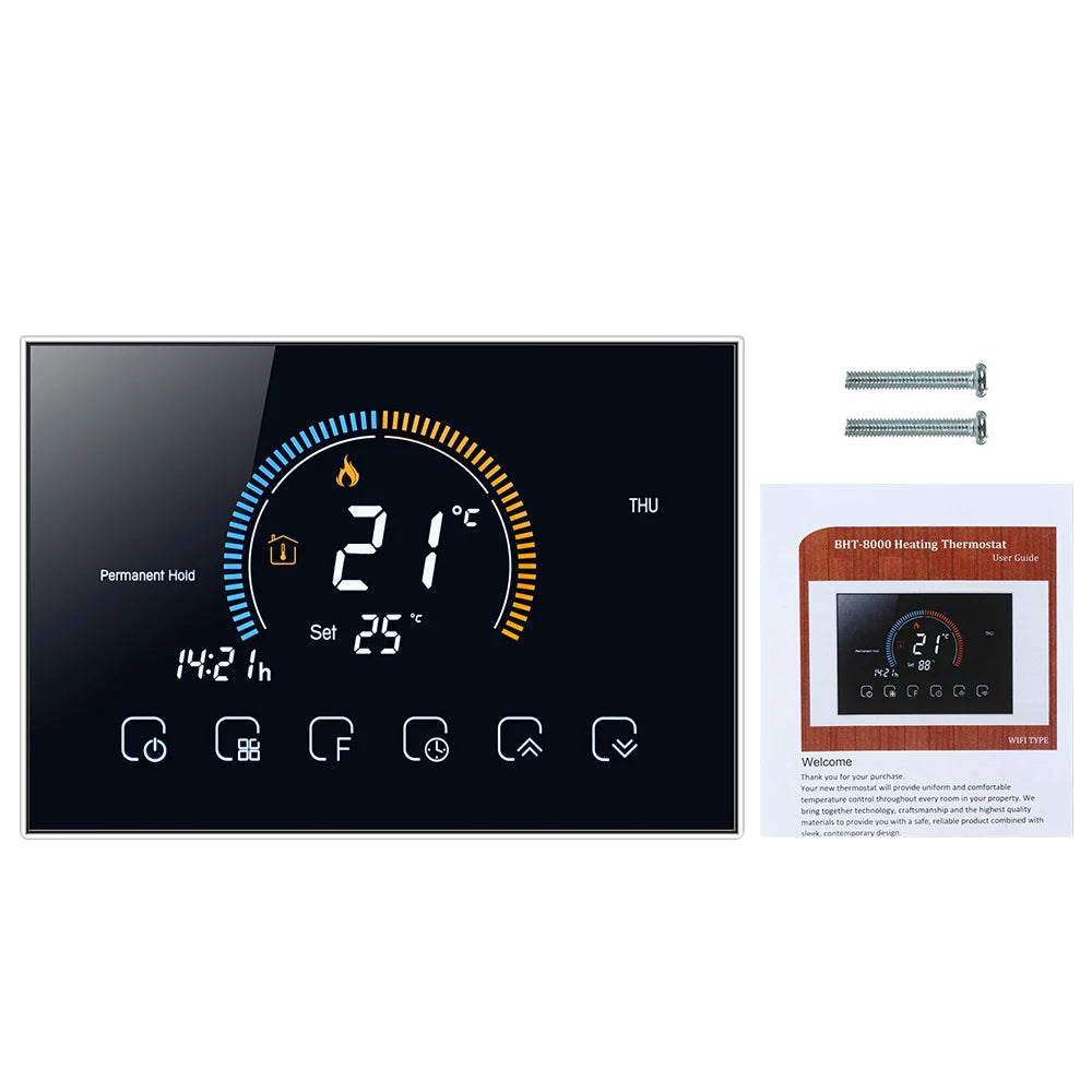 Termostato Wi-Fi Programmabile Smart – Controllo Vocale e App per Caldaie Acqua/Gas
