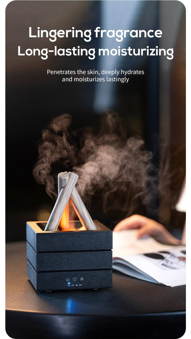 Diffusore di Aromi "Bonfire LED" – Umidificatore Ultrasuoni con Effetto Fiamma Simulata e Luce Atmosferica per Oli Essenziali