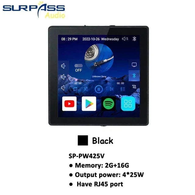 Amplificatore Home Theater WiFi Bluetooth Android 10.0 - Touch Screen 4", Controllo Vocale, 4 Canali