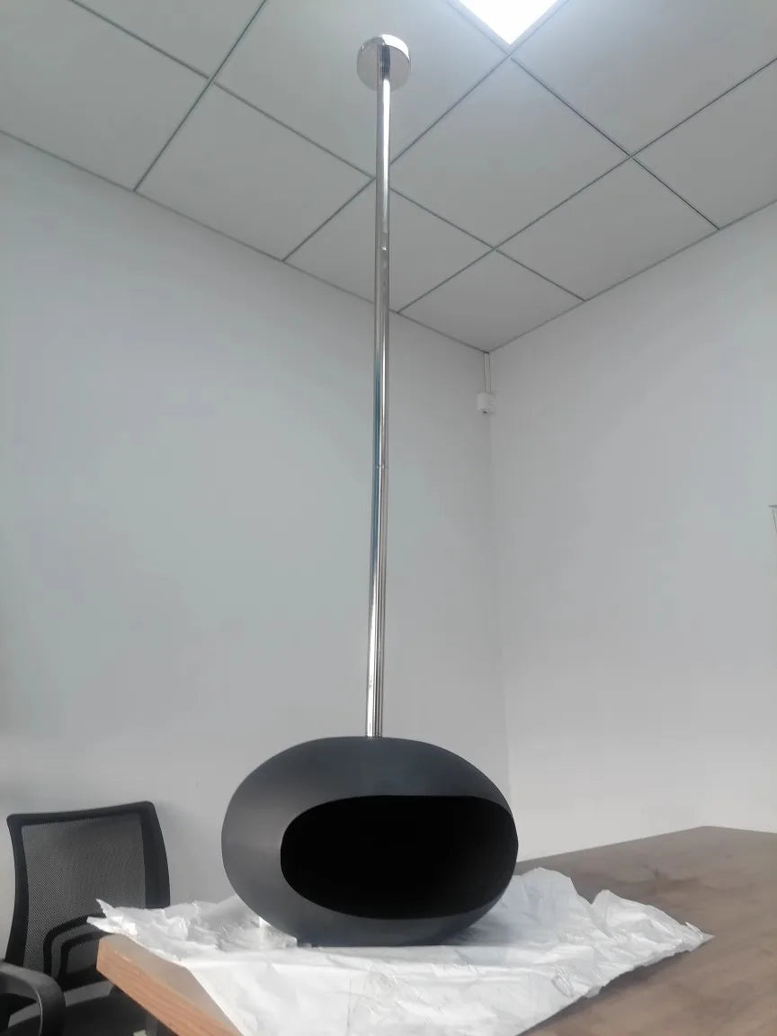 Camino Sospeso a Bioetanolo – Fiamma Reale, Design da Soffitto, Riscaldamento Decorativo Indoor, Senza Fumo né Canne Fumarie