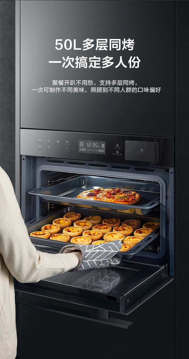 Forno da Incasso Midea Smart 2-in-1 – Vapore & Grill  55L Multifunzione con Pulizia Automatica