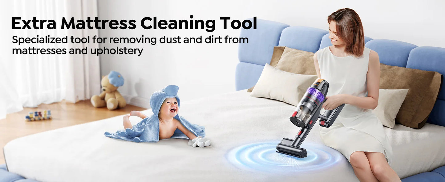 BUTURE VC90 PowerClean™ – Aspirapolvere Smart Senza Fili 600W con Batteria Rimovibile e Spazzola Antiacaro